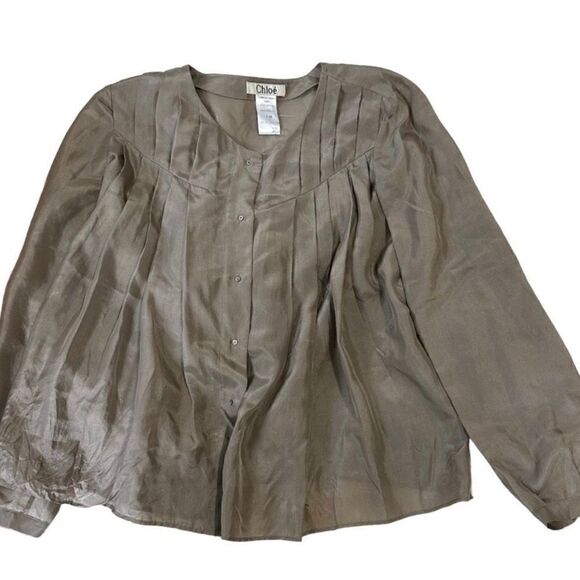 Chloé Silk Button-Up Top  - Picture 1 of 4